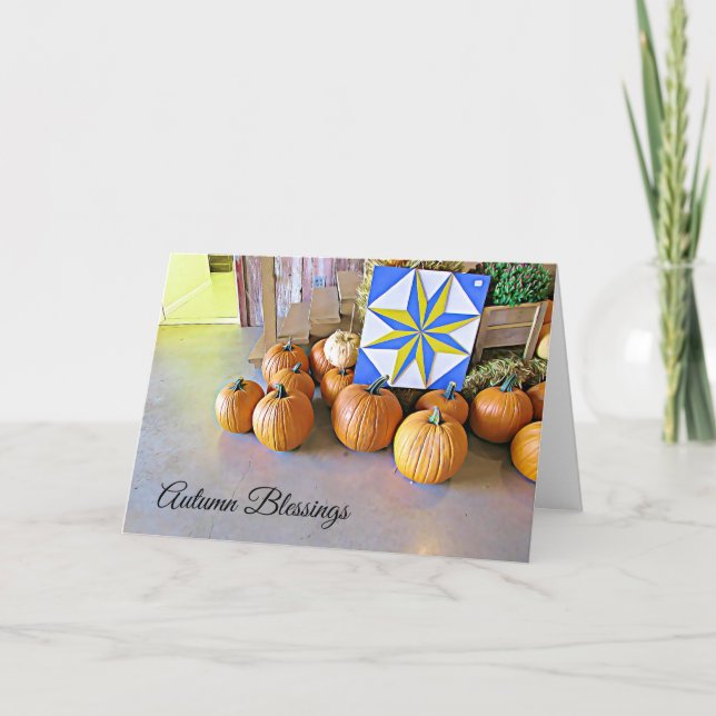 Fall Blessings Fall Pumpkins Visning Card Kort (Framsida)
