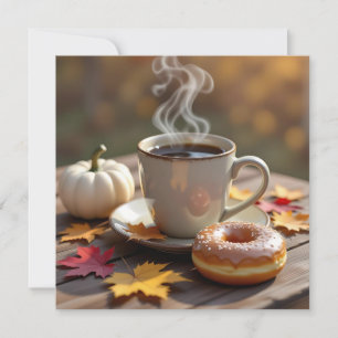 Fall Blessings, Warm Coffee och Donut Kort