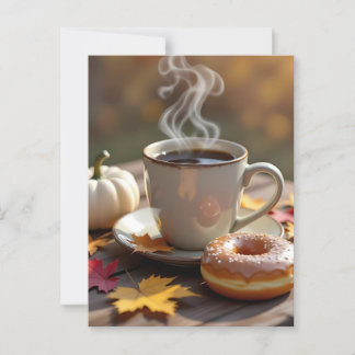Fall Blessings, Warm Coffee och Donut Vykort