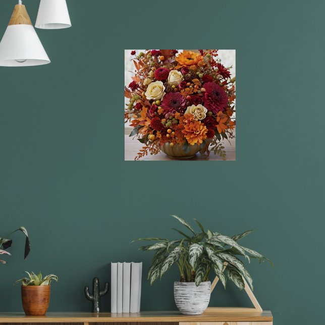 Fall Blommigt Arrangemang Poster (Vardagsrum 1)