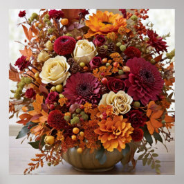 Fall Blommigt Arrangemang Poster