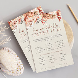 Fall Blommigt Baby Shower Candy Guessing Game Laka Flygblad