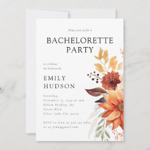 Fall Blommigt Bachelorette Party Inbjudningar