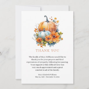 Fall Blommigt Bereavement Funeral Tack Kort