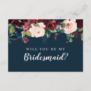 Fall Blommigt blir du min Bridesmaid Frieri Inbjudningar