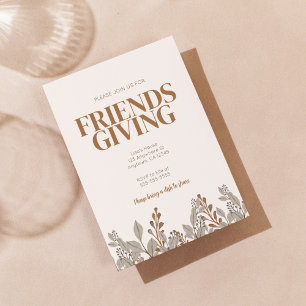 Fall Blommigt Boho Friendsgiving-inbjudan Inbjudningar