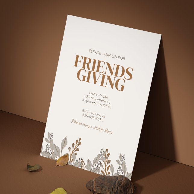 Fall Blommigt Boho Friendsgiving-inbjudan Inbjudningar (Skapare uppladdad)