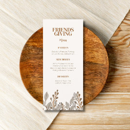 Fall Blommigt Boho Friendsgiving-menymall Meny