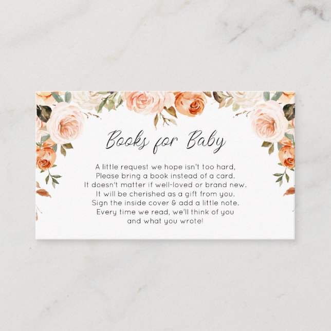 fall blommigt bokar för baby-kort tilläggskort (Framsida)