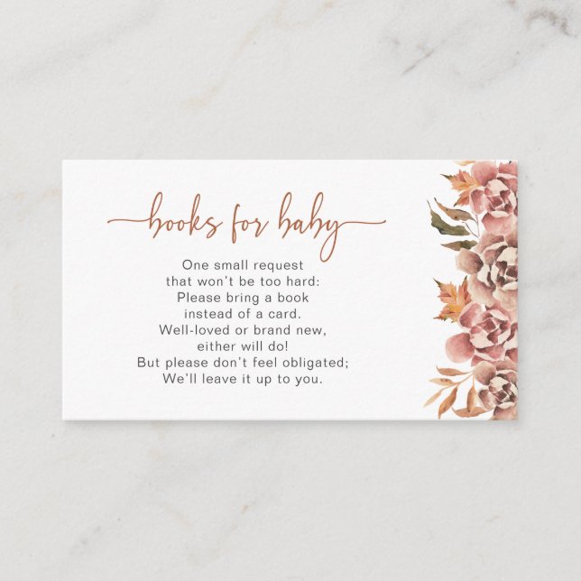 Fall Blommigt Bokar för Baby Tilläggskort (Framsida)