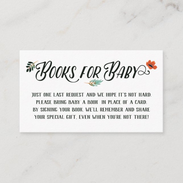 Fall Blommigt Bokar för Baby Tilläggskort (Framsida)