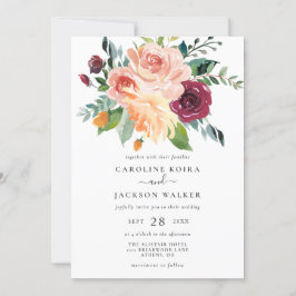 Fall Blommigt Bouquet höstbröllopsinbjudan Inbjudningar