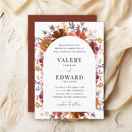 Fall Blommigt Bröllop Elegant Boho Inbjudningar