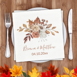 Fall Blommigt Bröllop Pappersservett