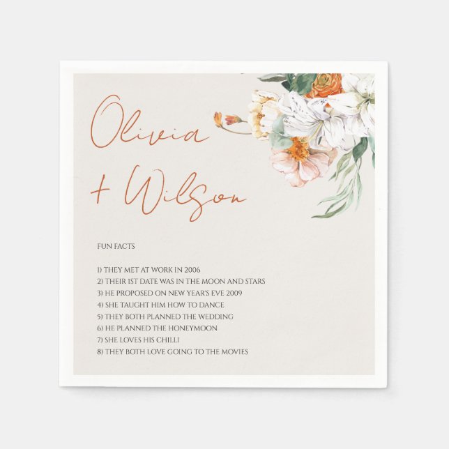 Fall Blommigt Bröllop-Roligt om de nya lywederna Pappersservett (Framsidan)