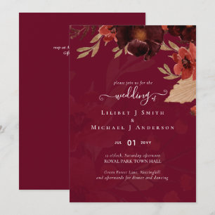 Fall Blommigt Bröllop Suite Terracotta Burgundy Re