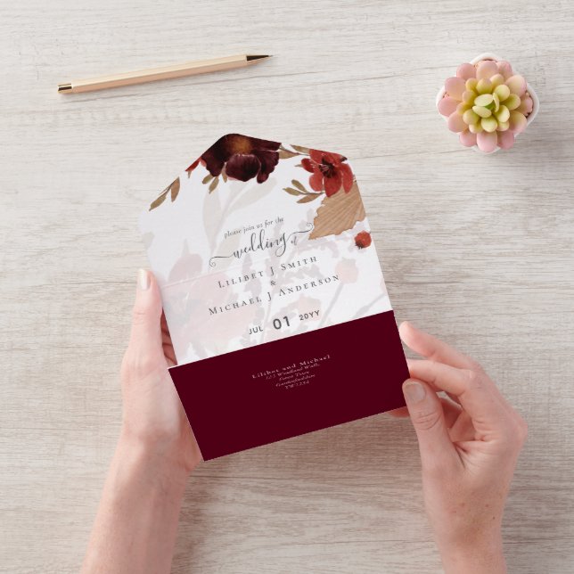 Fall Blommigt Bröllop Suite Terracotta Burgundy Re (Video)