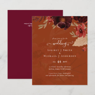 Fall Blommigt Bröllop Suite Terracotta Burgundy Re