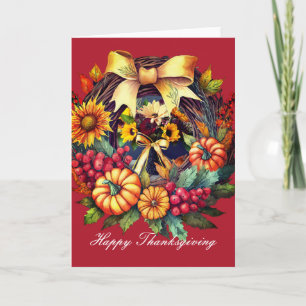Fall Blommigt Card, 5-tums x 7-tums mappat Thanksg Kort