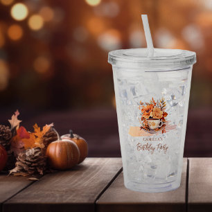 Fall Blommigt Cottage Core Tekopp Birthday Tea Par Take Away Mugg