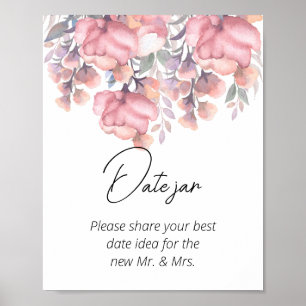 Fall Blommigt Dusty Ro datum burk möhippa Poster