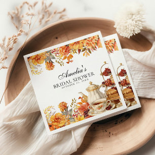 Fall Blommigt Eftermiddagen Tea Party Möhippan Pappersservett