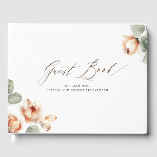 Fall Blommigt Elegant bröllop Guest Bok