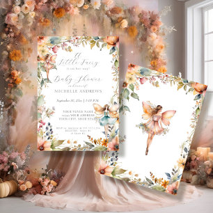 Fall Blommigt Enchanted Fairy Daisy Girl Baby Show Inbjudningar