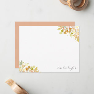 Fall Blommigt Eucalyptus Boho Custom Name Statione Anteckningskort