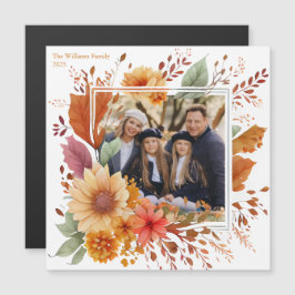 Fall Blommigt Family Photo Thanksgiving Magnet Car