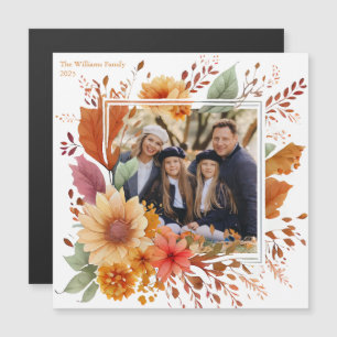 Fall Blommigt Family Photo Thanksgiving Magnet Car
