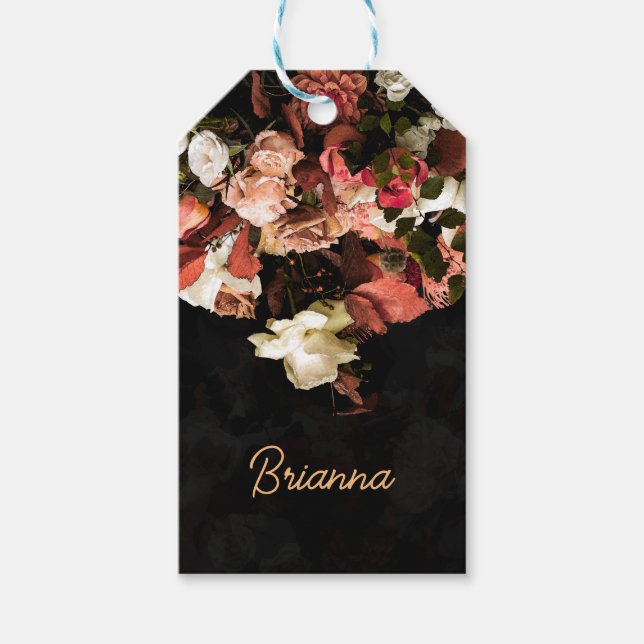 Fall Blommigt Fantasy Presentetikett (Framsidan)