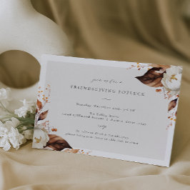 Fall Blommigt Friendsgiving Middag Party Inbjudningar