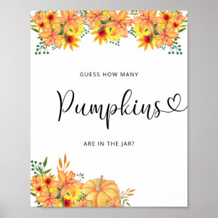Fall blommigt gissa hur många pumpor poster