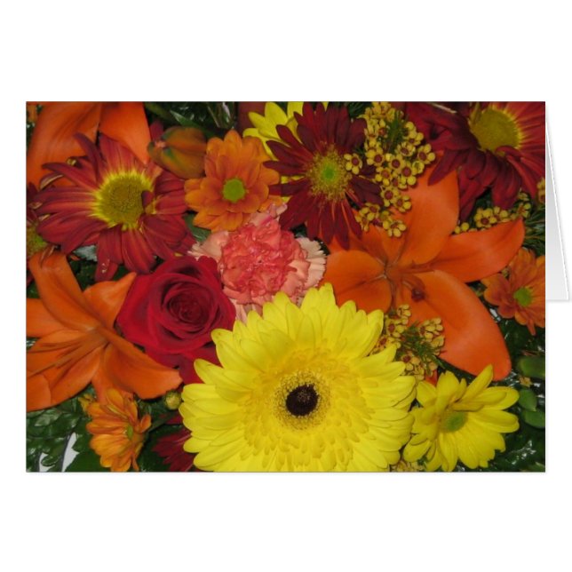 Fall Blommigt Hälsningskort (Framsidan Horizontal)