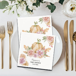 Fall Blommigt Little Pumpkin Baby Shower Pappersservett
