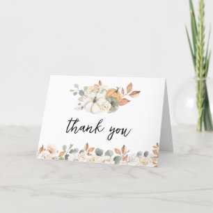 Fall Blommigt Little Pumpkin Baby Shower Tack Kort