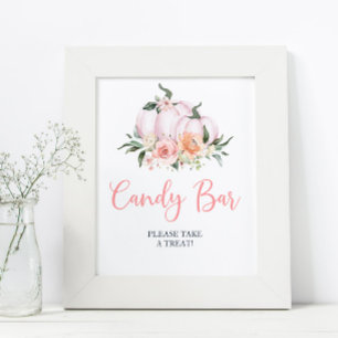 Fall Blommigt Little Pumpkin Shower Candy Pub Poster