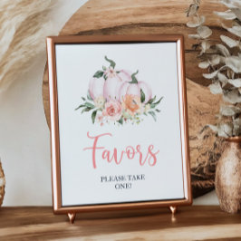 Fall Blommigt Little Pumpkin Shower-favoriter Poster