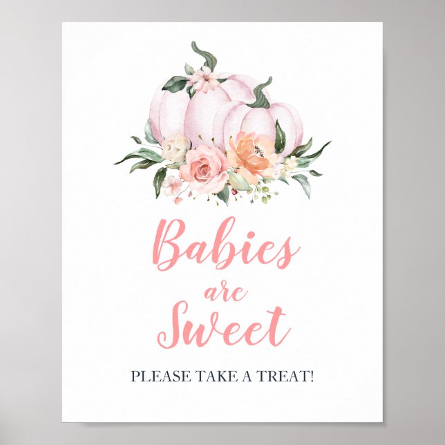 Fall Blommigt Little Pumpkin Spädbarn är Sweet Poster (Framsidan)