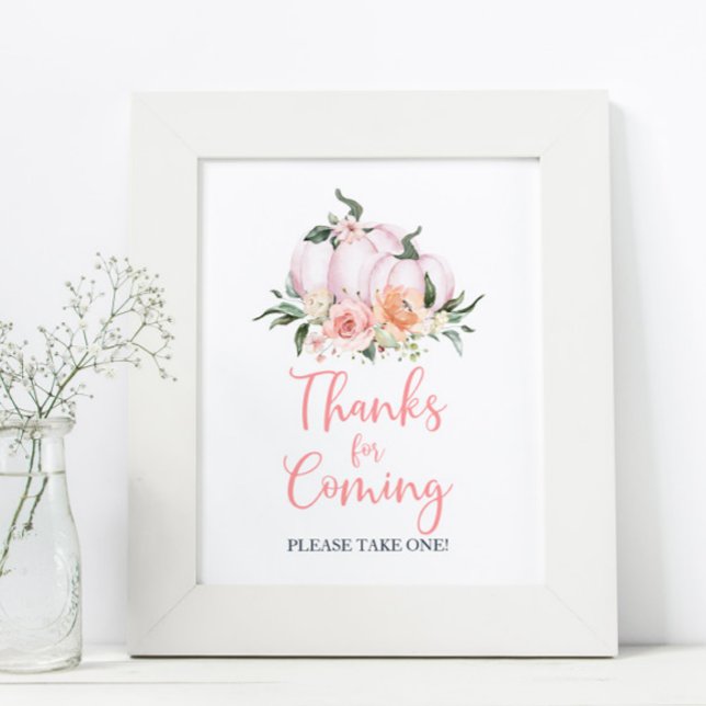 Fall Blommigt Little Pumpkin Tack för att du kom Poster (Skapare uppladdad)