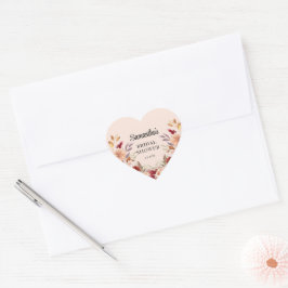 Fall Blommigt, Möhippa Hjärtformat Klistermärke