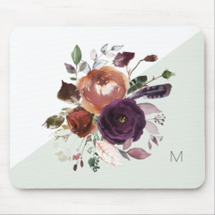 Fall Blommigt Monogram Musmatta