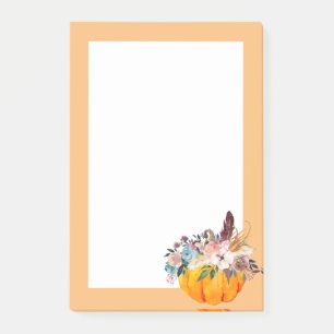 fall, blommigt, pumpa in-it-anteckningar post-it block