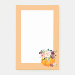 fall, blommigt, pumpa in-it-anteckningar post-it block