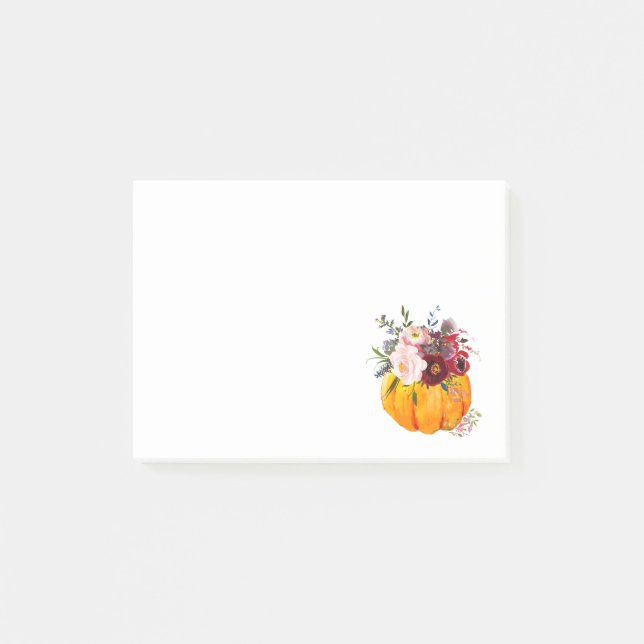 fall, blommigt, pumpa post-it block (Framsida)