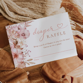 Fall Blommigt Pumpkin Baby Shower Diaper Raffle Tilläggskort