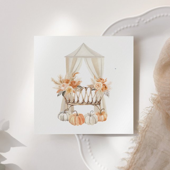 Fall Blommigt Pumpkin Baby Shower Pappersservett (Skapare uppladdad)