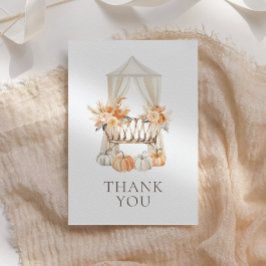 Fall Blommigt Pumpkin Baby Shower Tack Kort