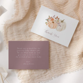 Fall Blommigt Pumpkin Baby Shower Tack Kort